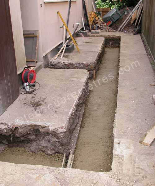 foundation filled with concrete