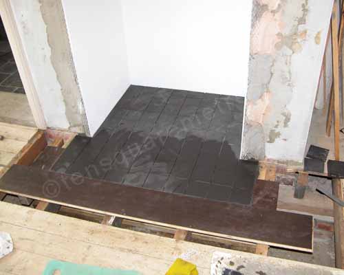 Black quarry tiles